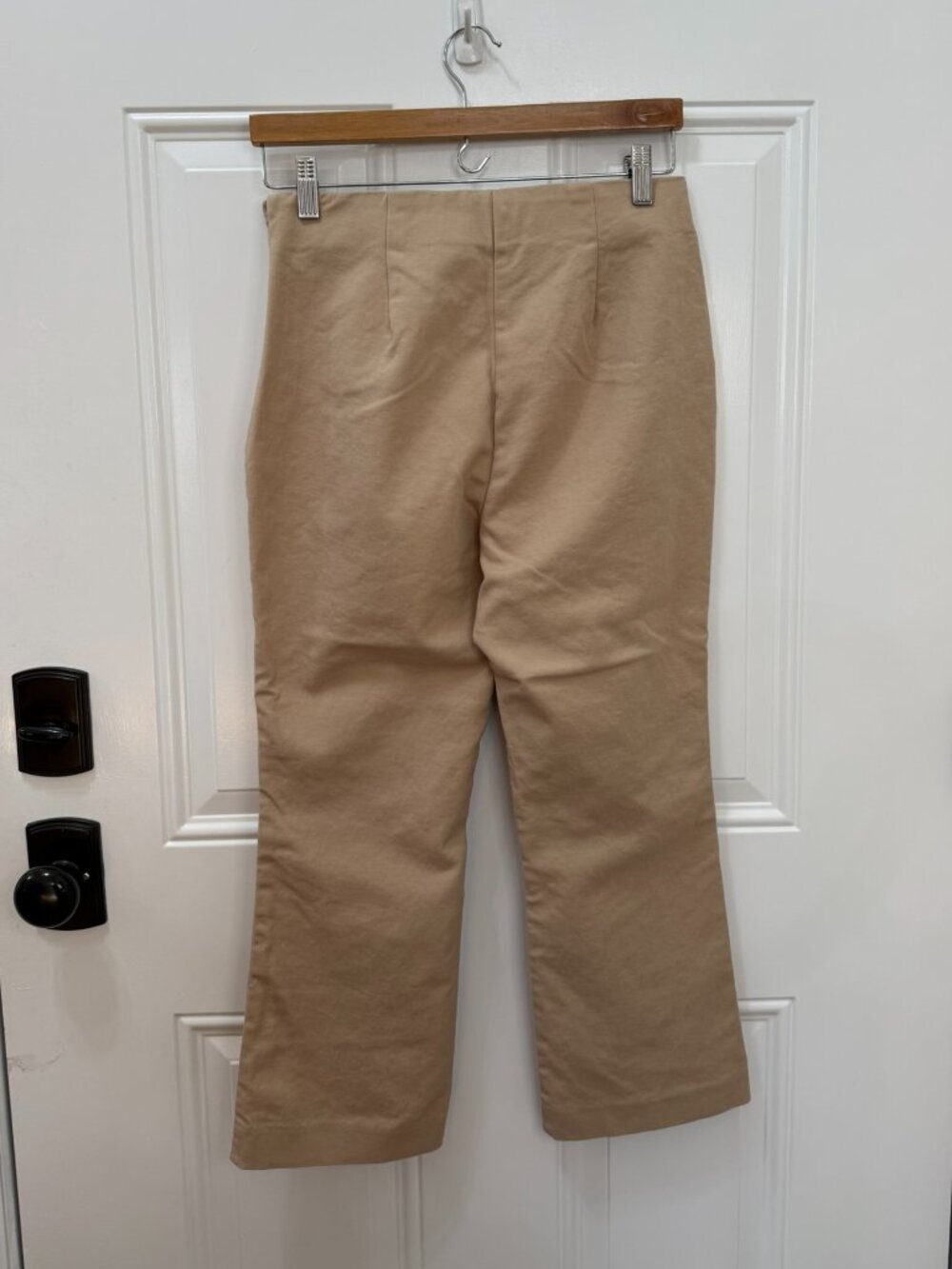 Ann Taylor Side Zip Bi-Stretch Straight Leg Pants Beige Tan Size 8P - Picture 3 of 8